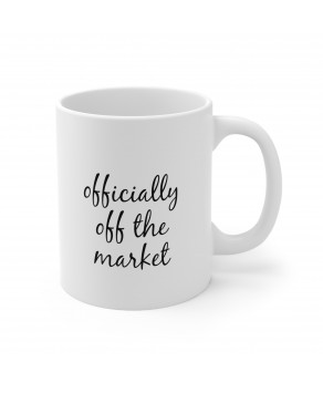 Officially Off The Market Coffee Ceramic Mug Newly Engage Wedding Bells Tea Cup